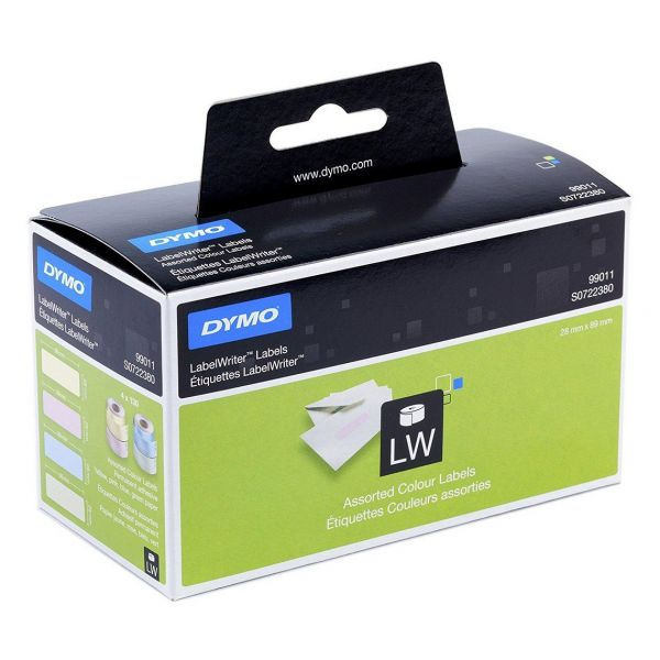 Dymo 4 un. Rolos Etiquetas Adesivos LW 89x28mm Sortido - S0722380
