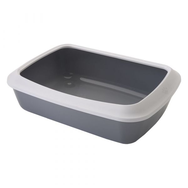 Savic Caixa de Areia Iriz com Rebordo 50 cm Cinzento Claro/branco