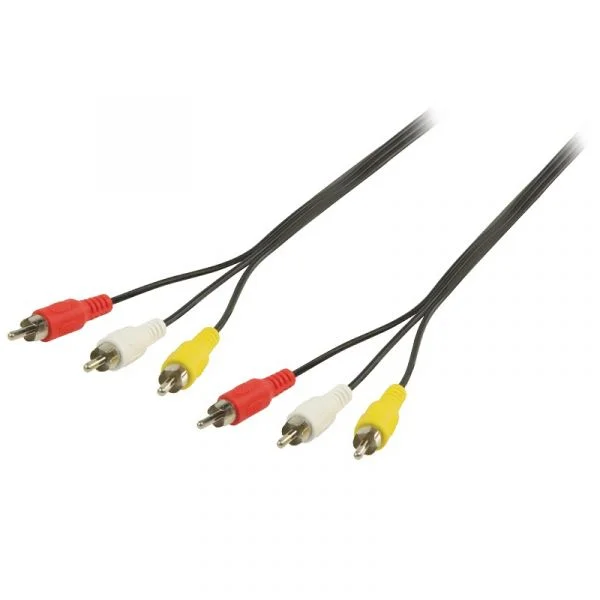Valueline Cabo 3 Rca Macho para 3 Rca Macho Preto 3m VLVP24300B30