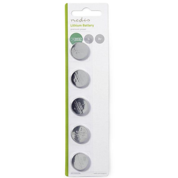 Nedis Pilhas de Botão de Lítio BALCR20325BL 3V CR2032 5 Un.