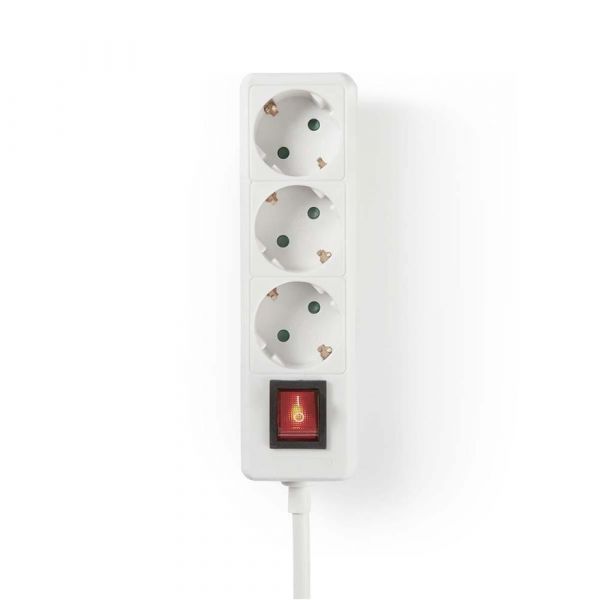 Nedis Extensão com Interruptor 3 Tomadas 1.5m Branco - EXSO315F2WT