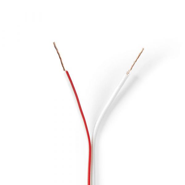 Nedis Cabo de altavoz 2x 0.35 mm² CCA 100.0 m Redondo PVC Branco
