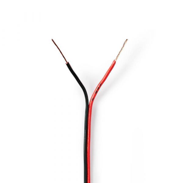 Nedis Cabo de altavoz 2x 0.35 mm² CCA 100.0 m Redondo PVC Black / Red