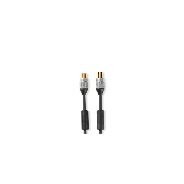 Nedis Cabo Coaxial de 75 Ohm Macho Para Femea Duplo Blindado 10m Black