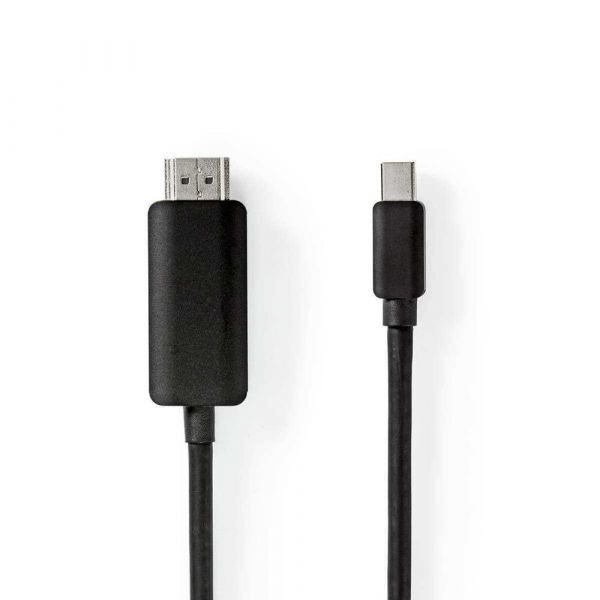 Nedis Cabo Mini DisplayPort DisplayPort 1.4 Mini DisplayPort macho Conector HDMI? 48 Gbps Niquelado 2.00 m Redondo PVC Black Bolsa Polybag CCGP37604BK20