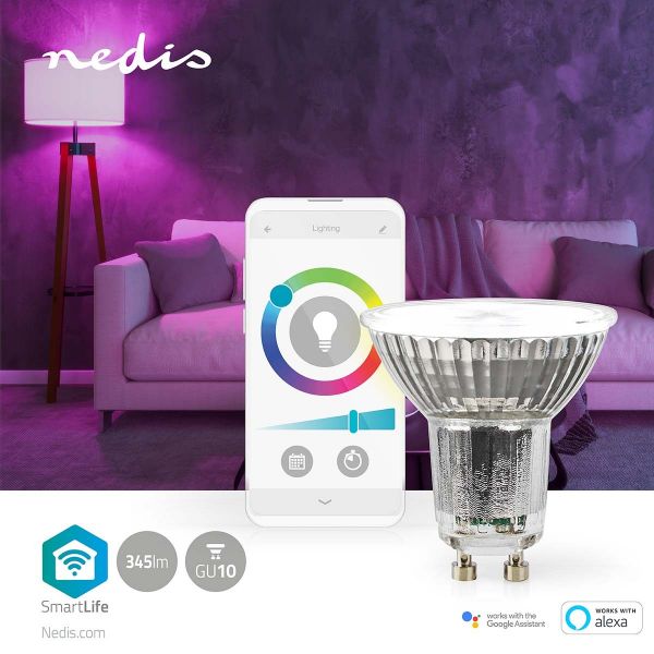 NEDIS 1XGU10 White and Colour LED - WIFILRC10GU10