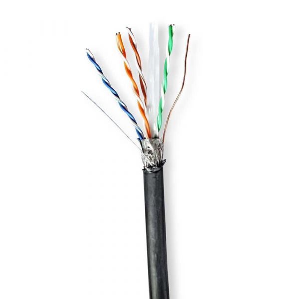 Nedis CCBG8598BK100S Cabo de Rede Preto 100 M Cat6 S/Ftp (S-Stp)