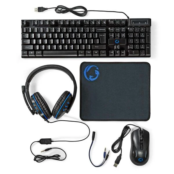 Teclado Nedis GCK51110BKUS Rato Preto