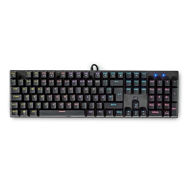 Teclado Nedis Gkbdm110bkde DE Preto