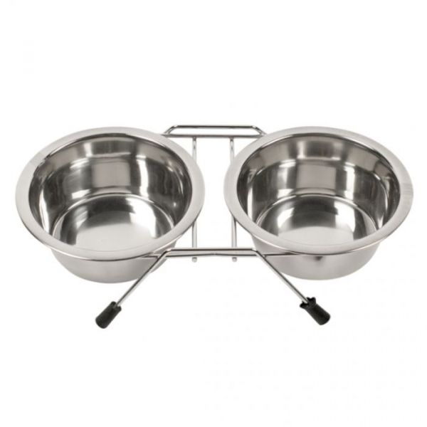 Duvo+ Comedouro Duplo em Inox 11cm