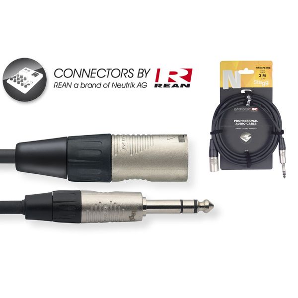 Stagg Cabo Audio Xlr M / Jack 3m NAC3PSXMR