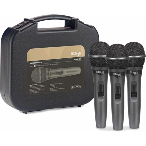 Stagg Conj 3 Microfones Dinâmico SDMP15-3