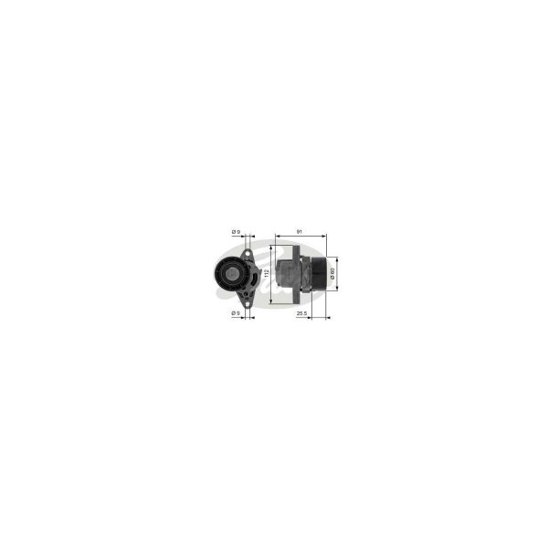 GATES - T38456 - Rolo tensor, correia trapezoidal estriada - 5414465866302