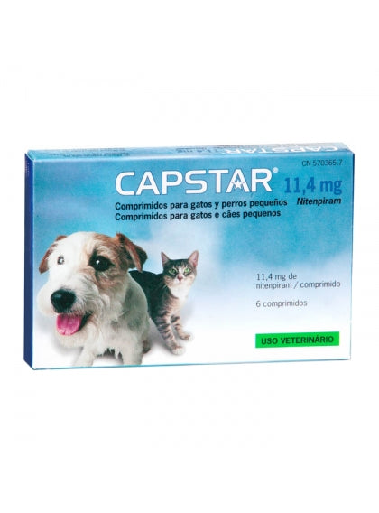 Capstar 11,4mg Cães e Gatos Pequenos x 6 Comprimidos