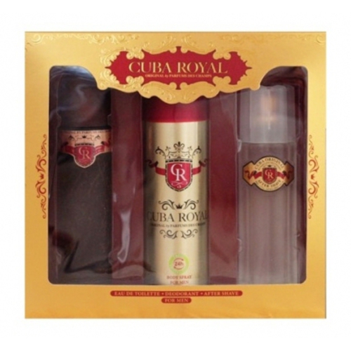 Cuba Royal Gift Set 100 ml EDT, After Shave (after shave) Royal 100 ml and 200 ml Royal Desodorizante