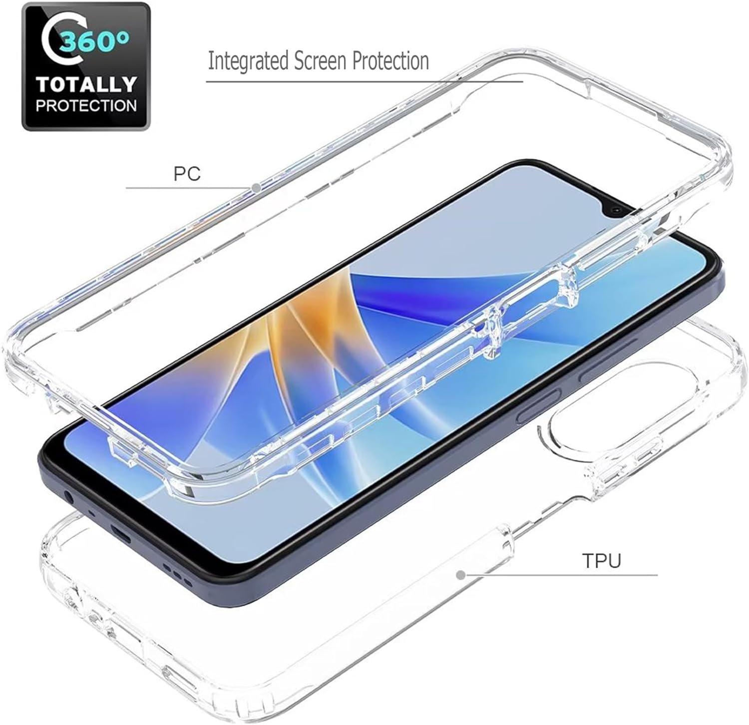 Capa Dupla 360 Transparente Oppo A57/ A57S/ A77