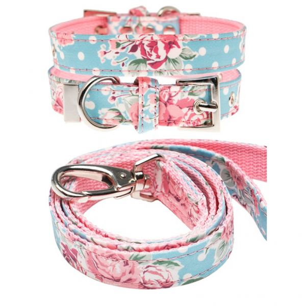 Up Conjunto Coleira & Trela Rosa Vintage S (5600000003602)