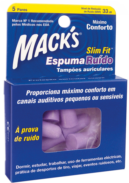 Macks Slim Fit Tampao Espuma Ruido 5pares