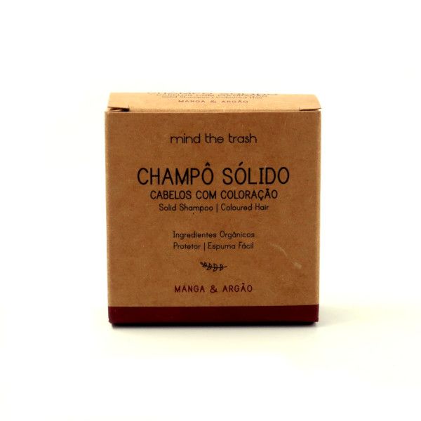 Mind The Trash Shampoo Sólido para Cabelos com Coloração de Manga e Argão 80g