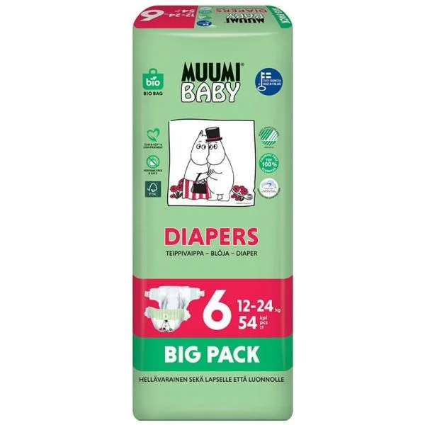 Muumi Baby T6 12-24Kg 54 Fraldas