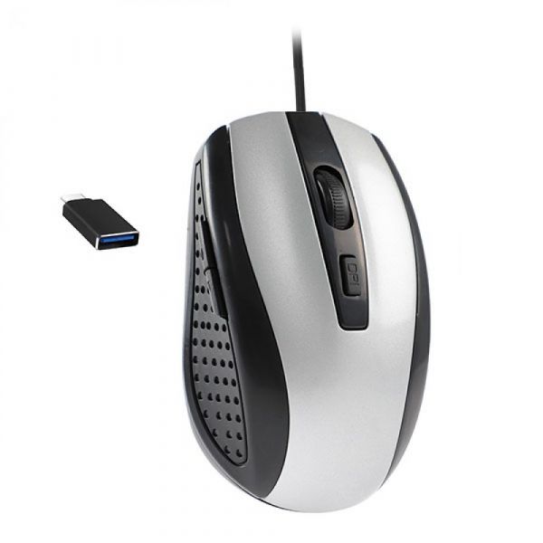 Lifetech Rato USB / USB-C Prateado - LFMOU050