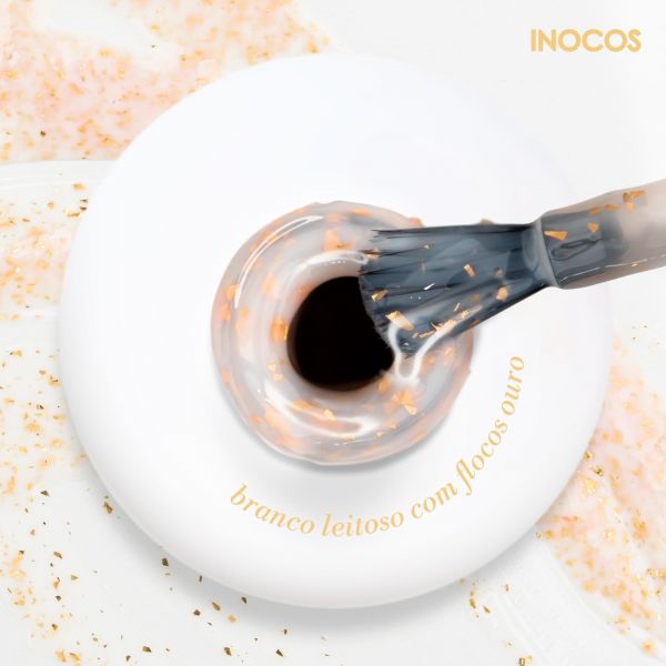 Inocos Base Potal Branco Leitoso Flocos Ouro 15ml