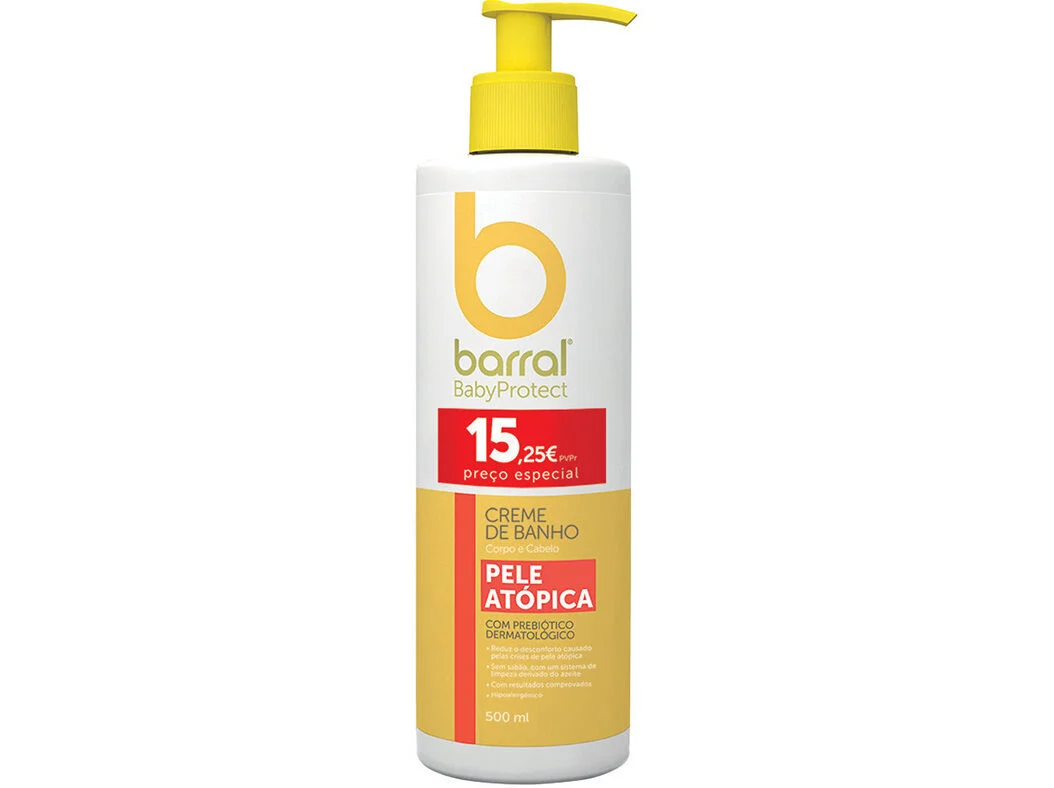 Barral BabyProtect Creme de Banho Pele Atópica 500mL - Preço Especial