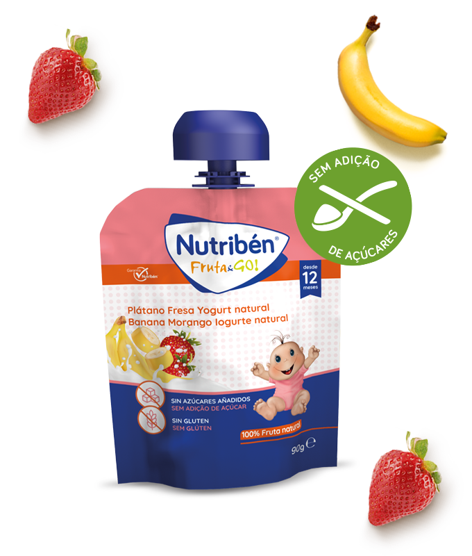 Nutriben Fruta&Go Banana, Morango e Iogurte Natural 90g