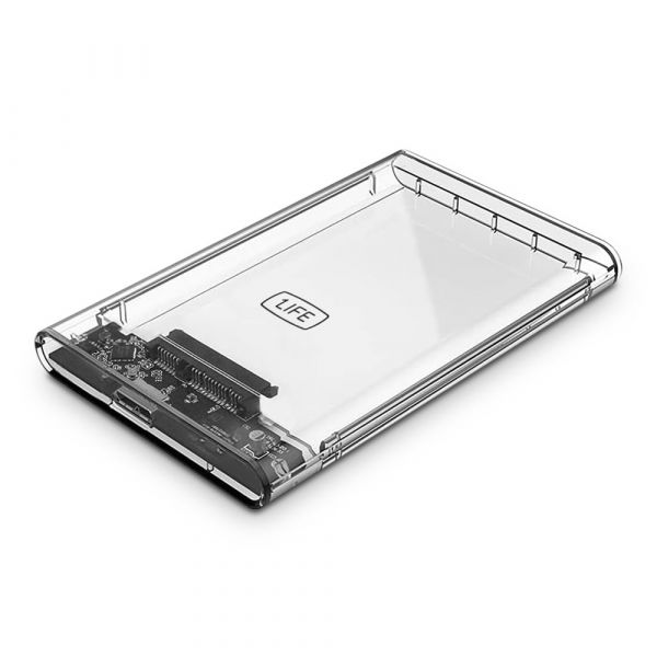 1Life caixa externa HDD/SSD 2.5' USB 3.0 transparente