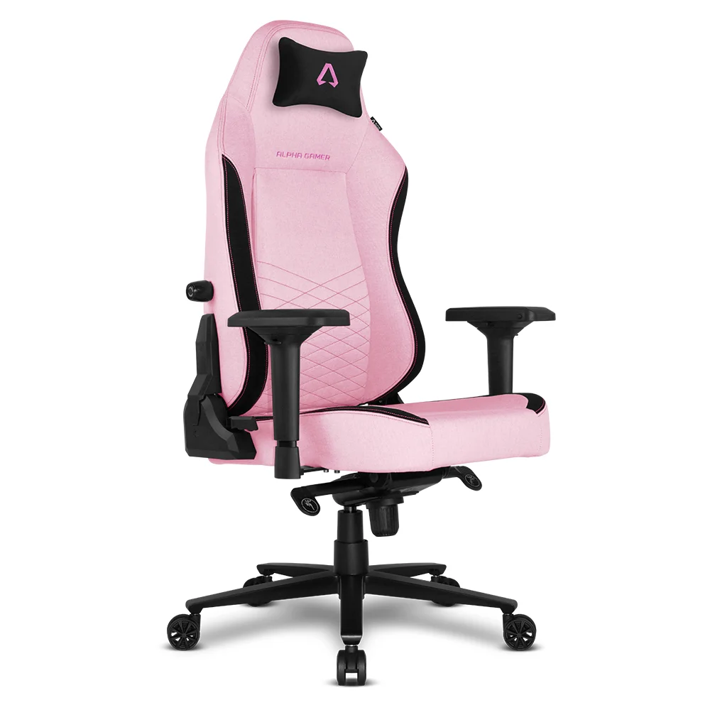 Cadeira Gaming Alpha Gamer Alegra V2 Fabric Rosa/Preta