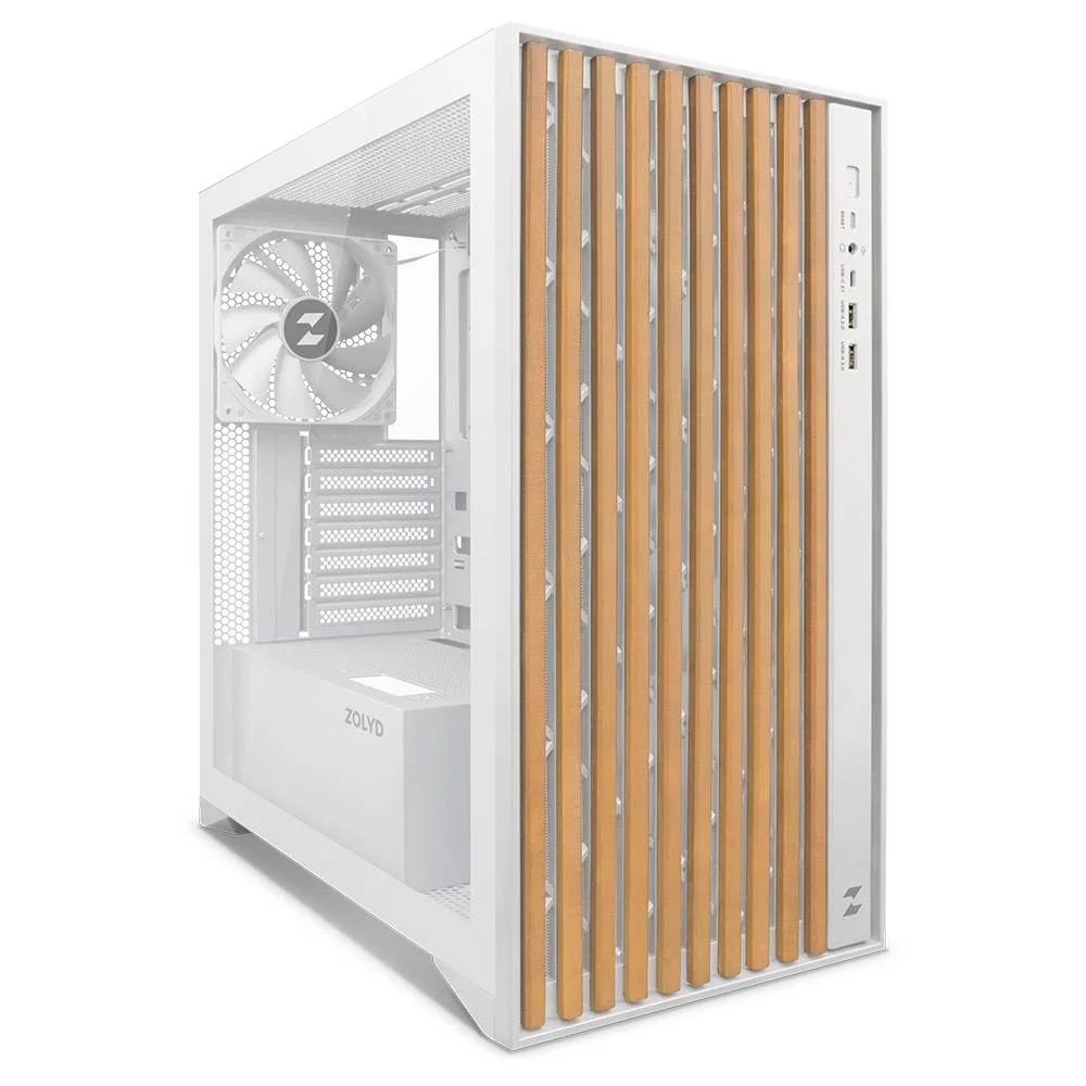 Caixa ATX Zolyd Dynaria Painel de Madeira Branca