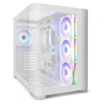 Caixa ATX Zolyd Krytera Rounded Glass ARGB Branca