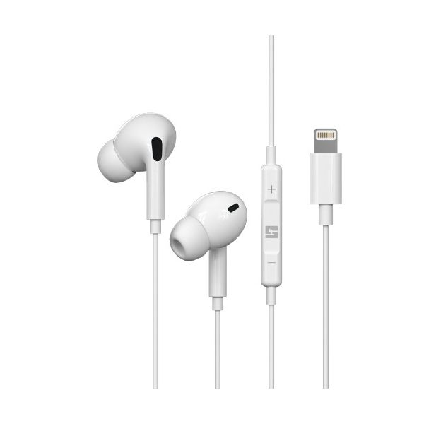 Halfmman Smart In-Ear Wired Lightning Earphones with Microphone - White