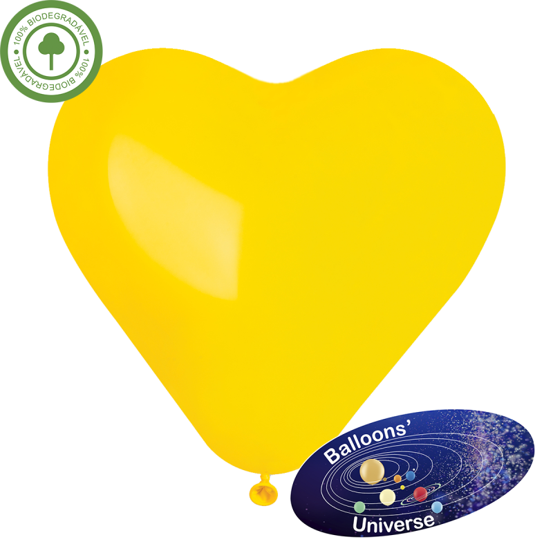 Balão coração de 30cm Amarelo