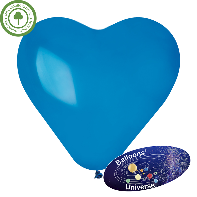 Balão coração de 30cm Azul