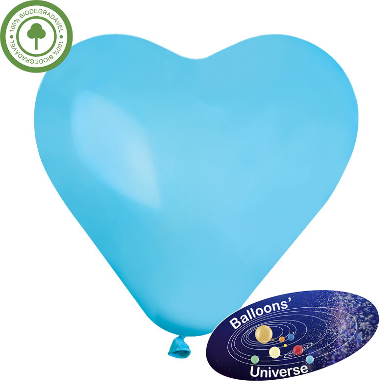 Balão coração de 30cm Azul Claro