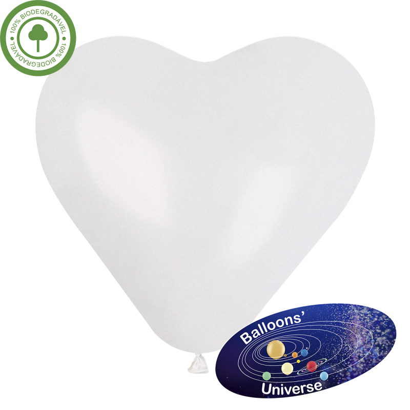 Balão coração de 30cm Branco