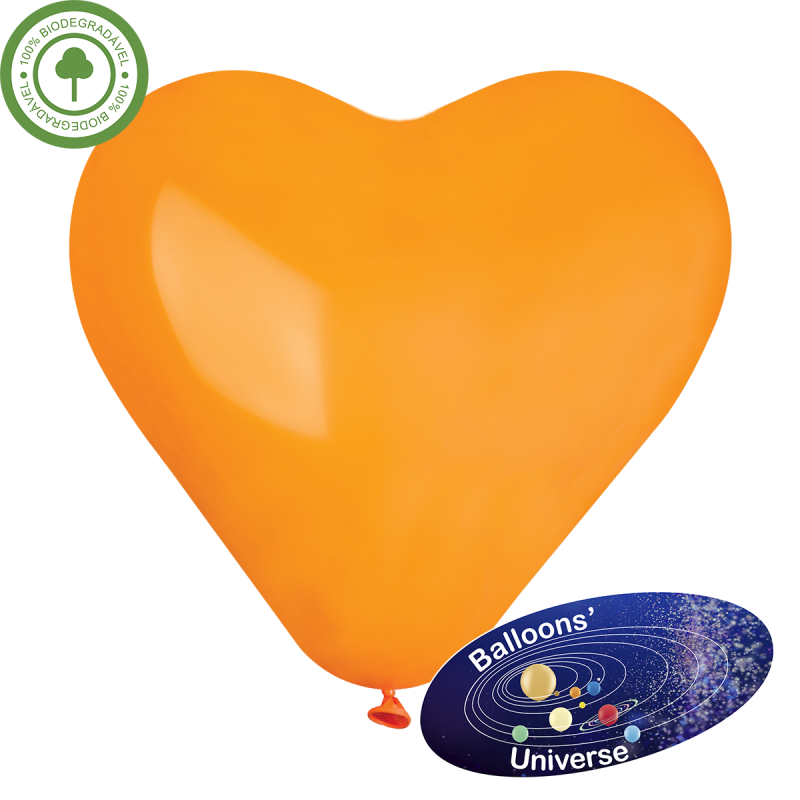 Balão coração de 30cm Laranja