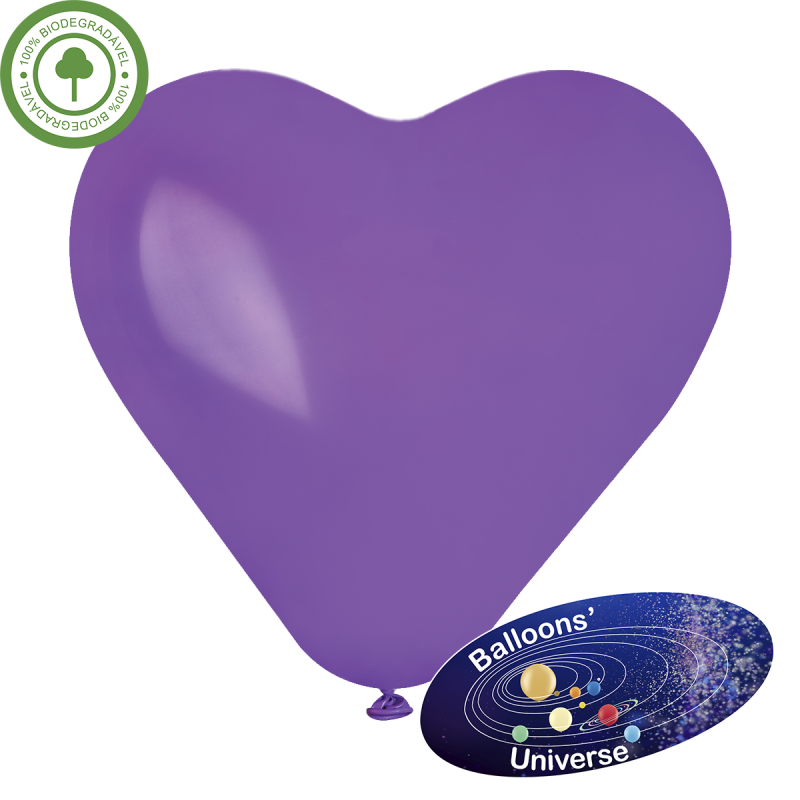 Balão coração de 30cm Roxo