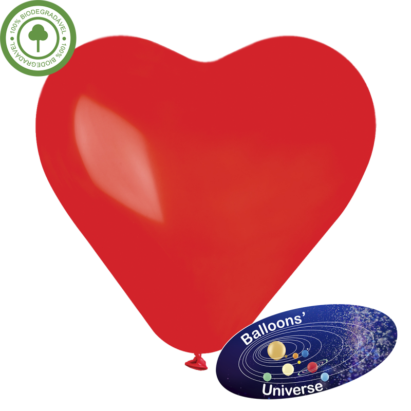 Balão coração de 30cm Vermelho