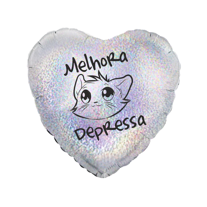 Balão de 45cm Melhora Depressa Prateado Holográfico