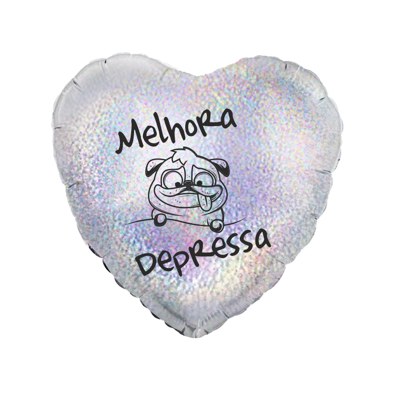 Balão de 45cm Melhora Depressa Prateado Holográfico