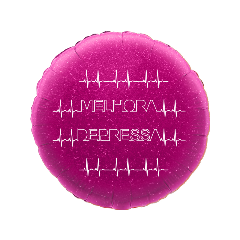 Balão de 45cm Melhora Depressa Fuchsia Holográfico