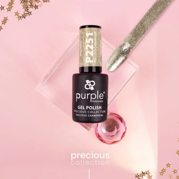 Purple Verniz Gel Precious Champagne Glitter 10ml