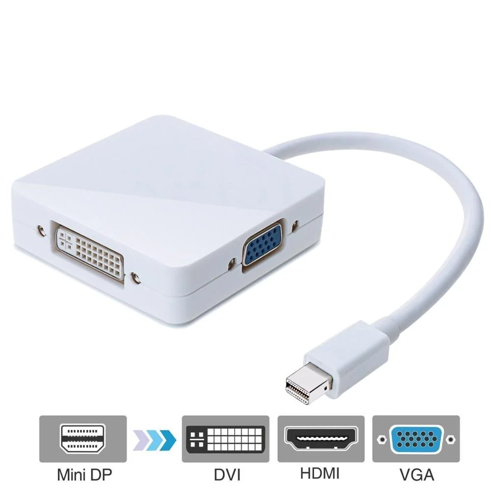 Adaptador Mini DisplayPort para HDMI - VGA - DVI 3 em 1 - Multi4you®