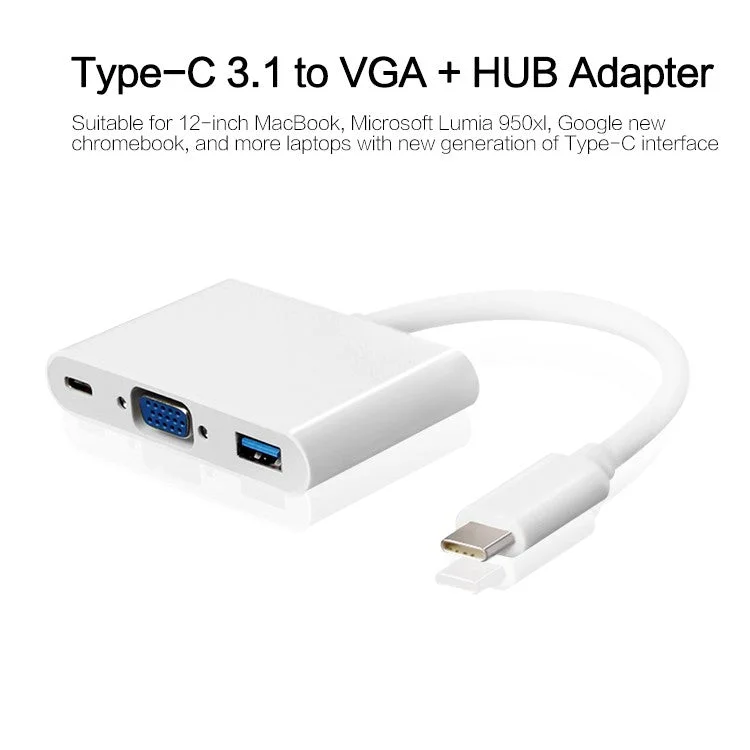 Adaptador USB-C para VGA / USB 3.0 / USB - C Multiportas - Multi4you®