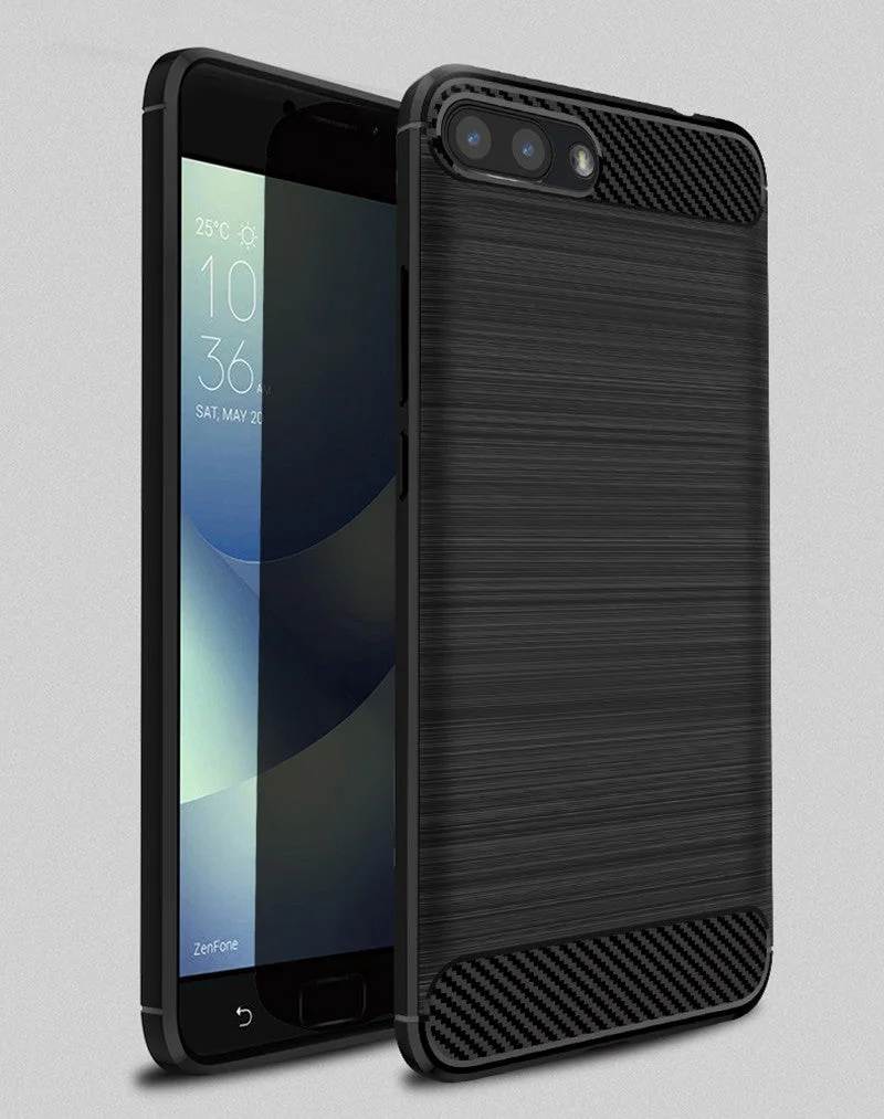 Capa Carbon Gel TPU Carbono Preto para Asus Zenfone 4 Max ZC520KL - Multi4you®