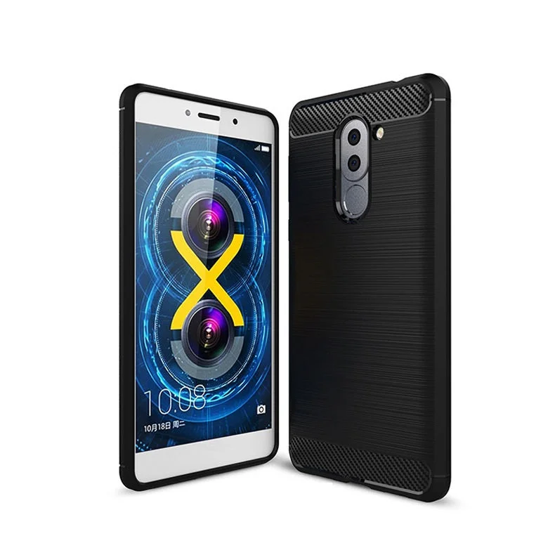 Capa Carbon Gel TPU Carbono Preto para Huawei Honor 6X / Huawei Mate 9 Lite - Multi4you®