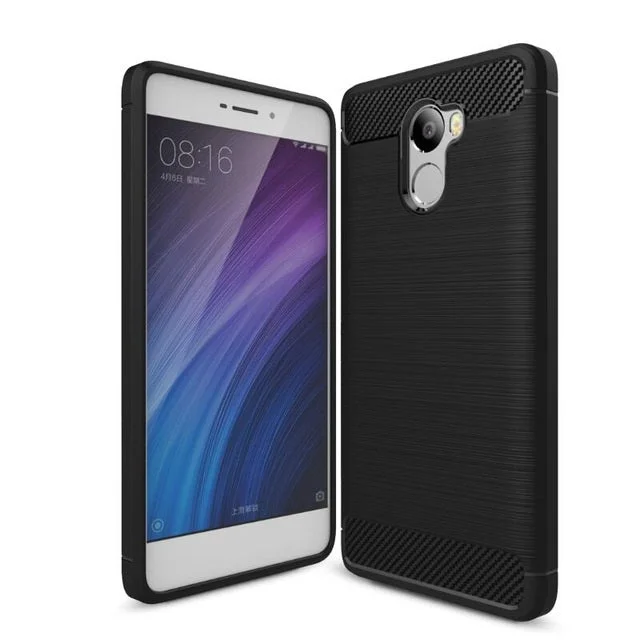 Capa Carbon Gel TPU Carbono Preto para Xiaomi Redmi 4 - Multi4you®