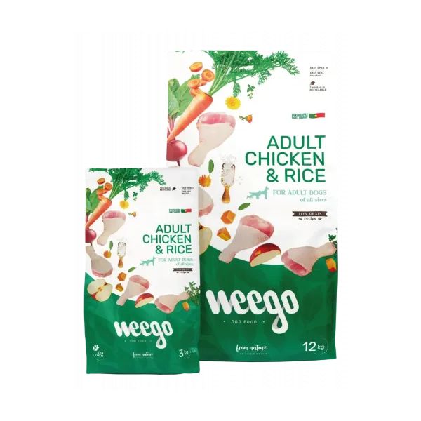 Ração Húmida Weego Cão Adulto Frango & Arroz Low Grain 400g